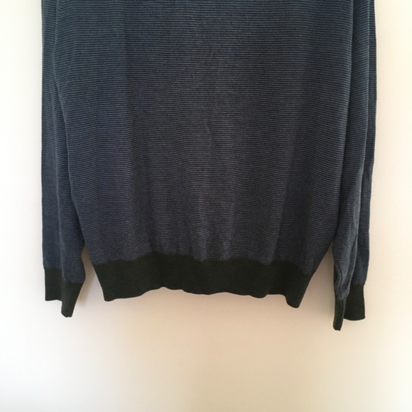 Peter Millar Striped 1/4 Zip Blue Green sweater XXL 100% Extrafine Merino Wool - Picture 8 of 14